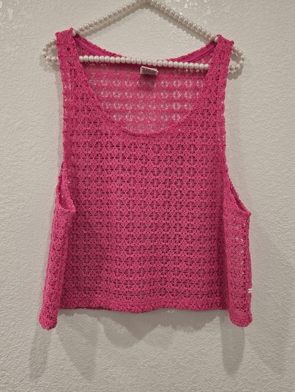 Victoria's Secret PINK Top Crochet Style Cover Up L Pink